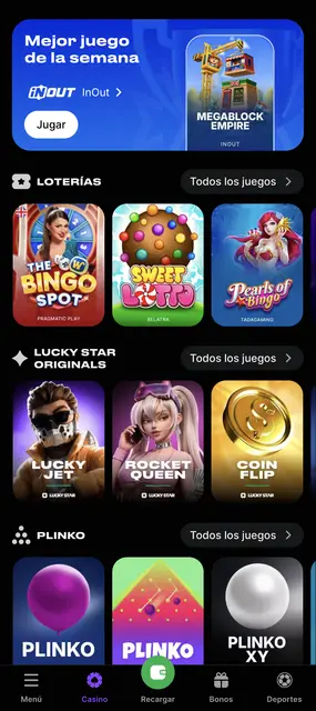 Pantalla de Lucky Star: loterías y juegos originales de Lucky Star
